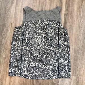 Cream & Black Silky Blouse